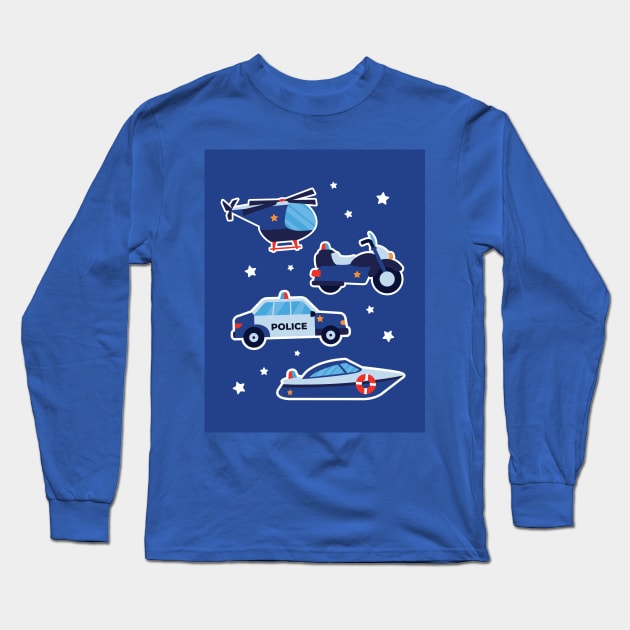 Police vehicles Long Sleeve T-Shirt by warantornstore